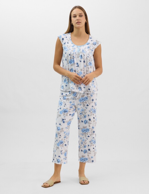 Pijama Con Capri BLANCO/MULTI