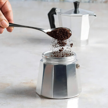 Cafetera Estilo Italiana en Aluminio para 12 Tazas Plateado