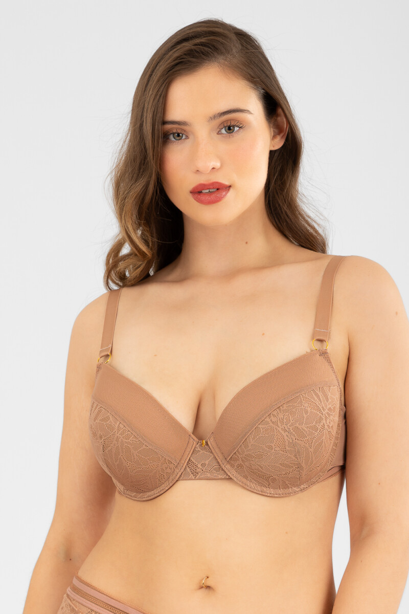 Soutien preformado copa c helecho - Antique rose 