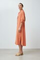 Vestido de lino camisero durazno
