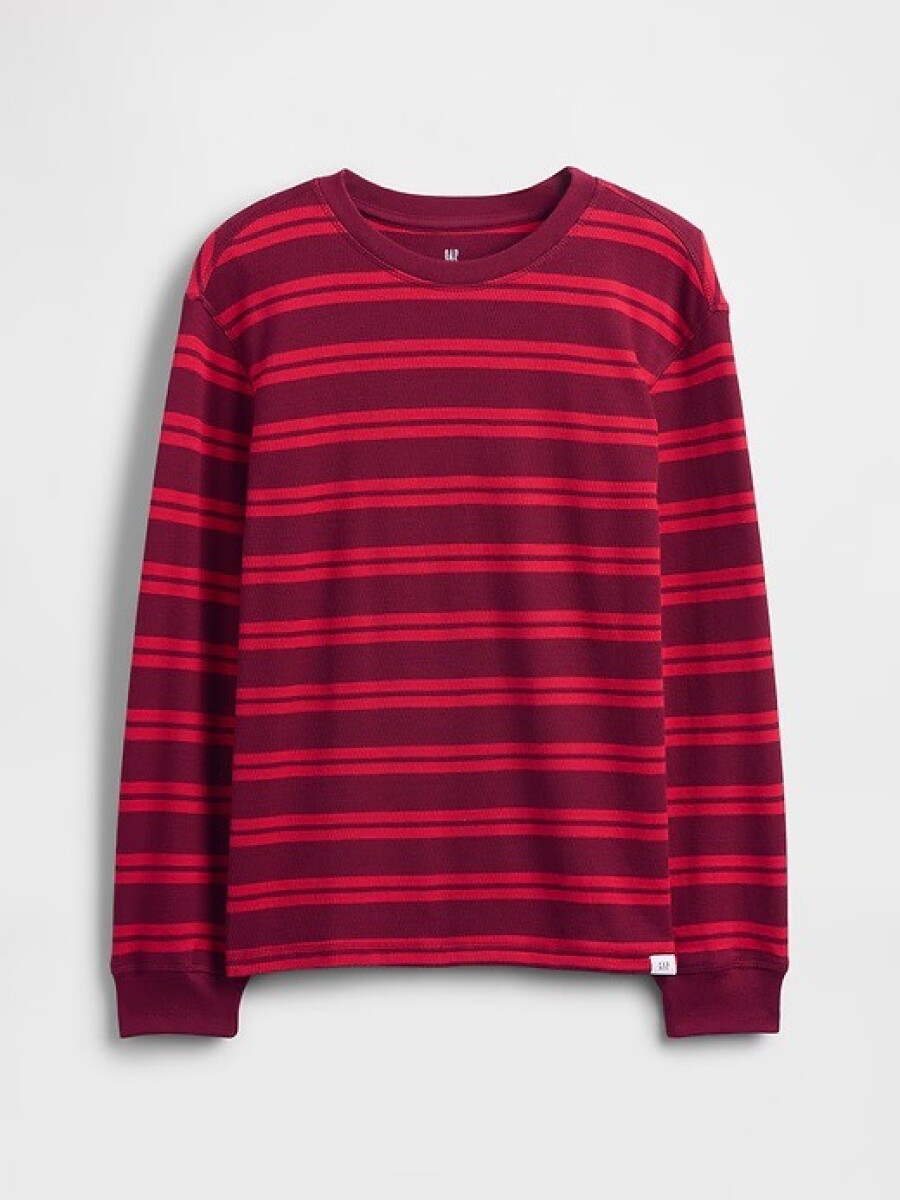 Remera Waffle Niño - Red Stripes 
