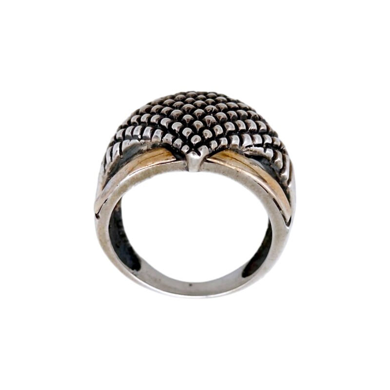 Anillo Puntos-Plata y Oro-Sin Piedra-AN5065 sinpiedra