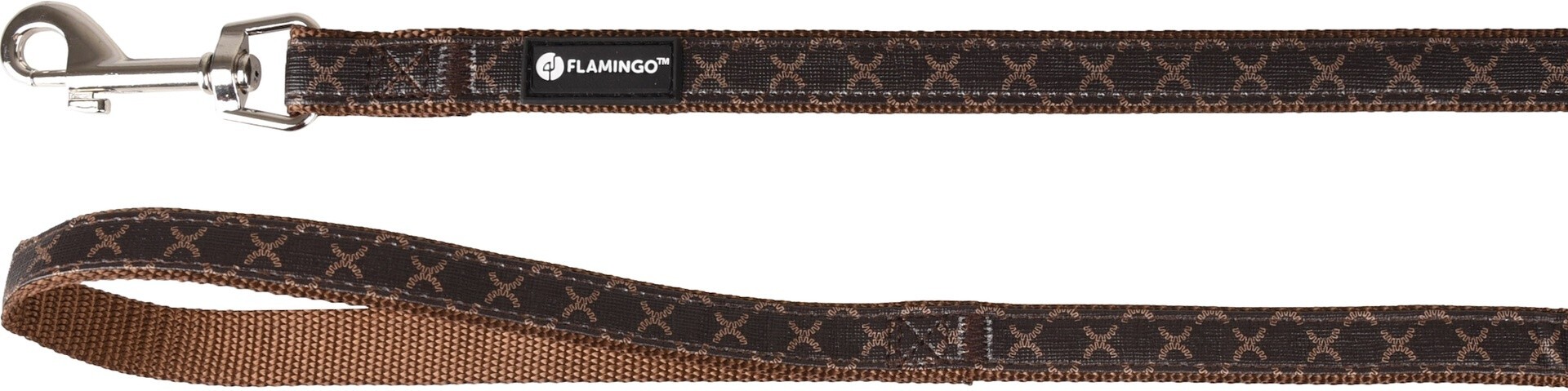 CORREA PARA PERROS FLAMINGO ODIN MARRON 1,2M 20MM 