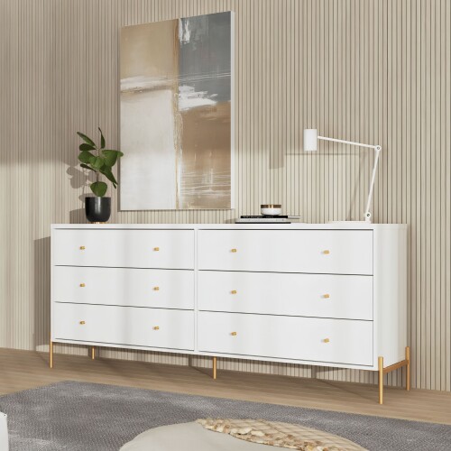 Cómoda Aparador Jasper 1.82 White Gloss Gold
