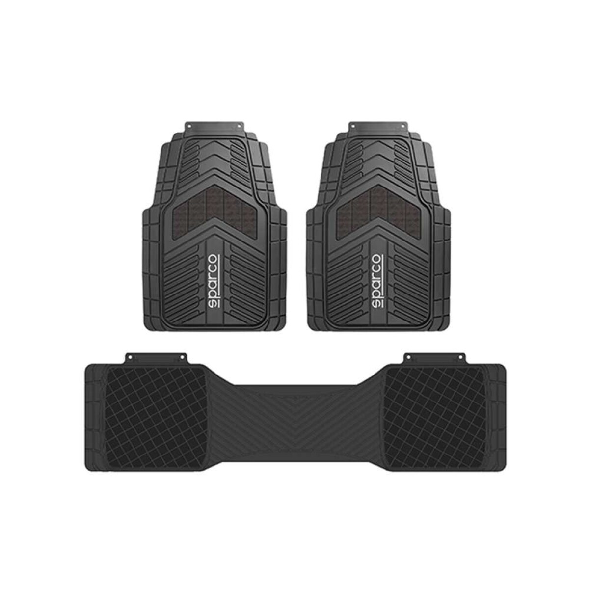 Juego De Alfombras De Tres Piezas Sparco - Color Gris Carbon 