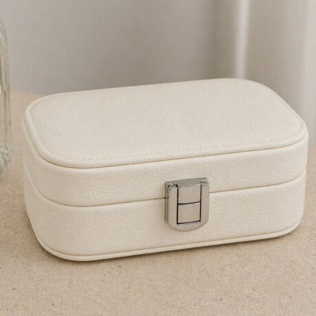 Joyero con espejo y hebilla - Chico 15x10x5cm Blanco