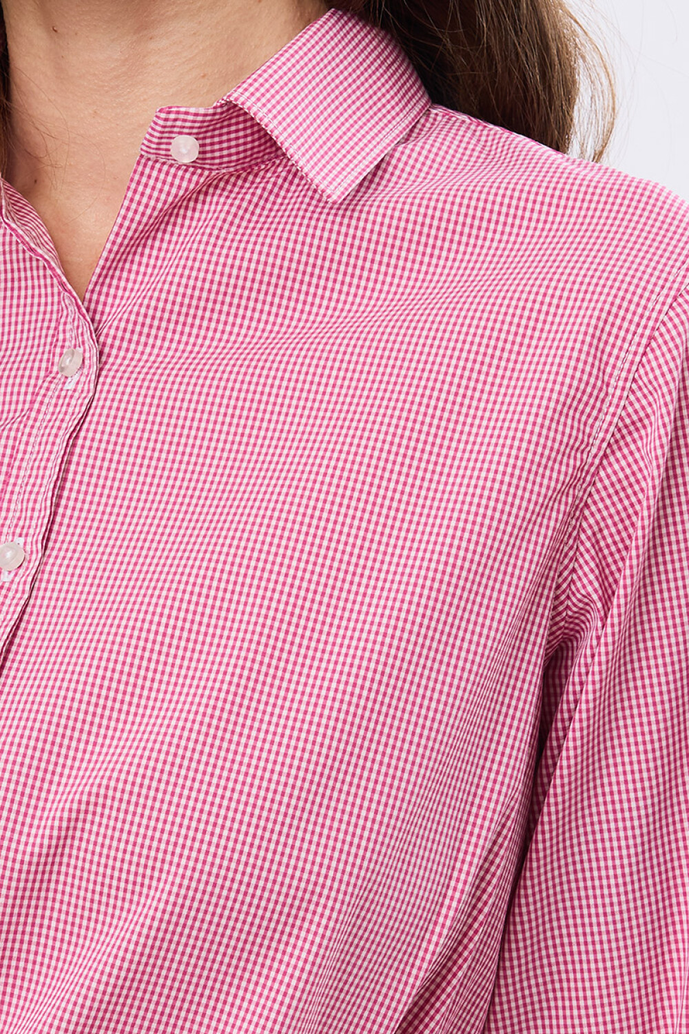 CAMISA CUADROS CON FRUNCES Rojo