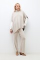 Polera oversized color block beige melange