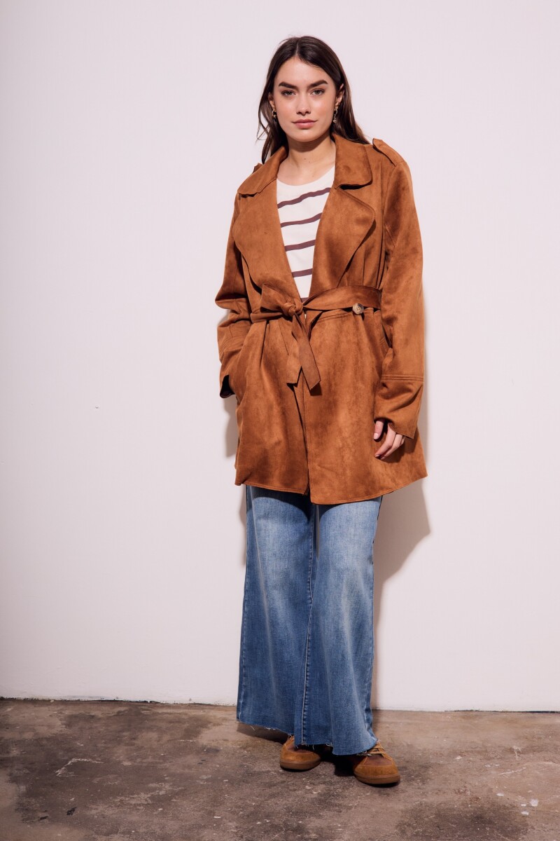 Trench Gamuza Vegana Camel