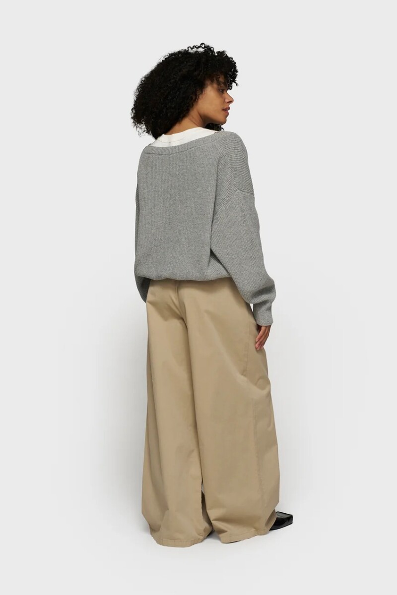 WIDE PANTS TWILL Beige