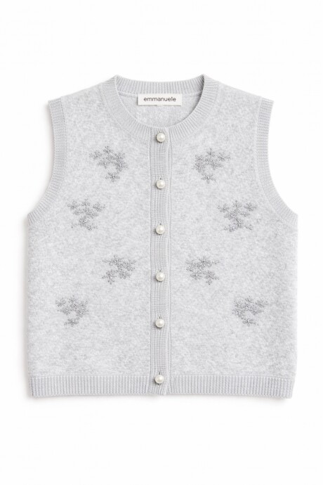 Chaleco Escila Bordado Gris