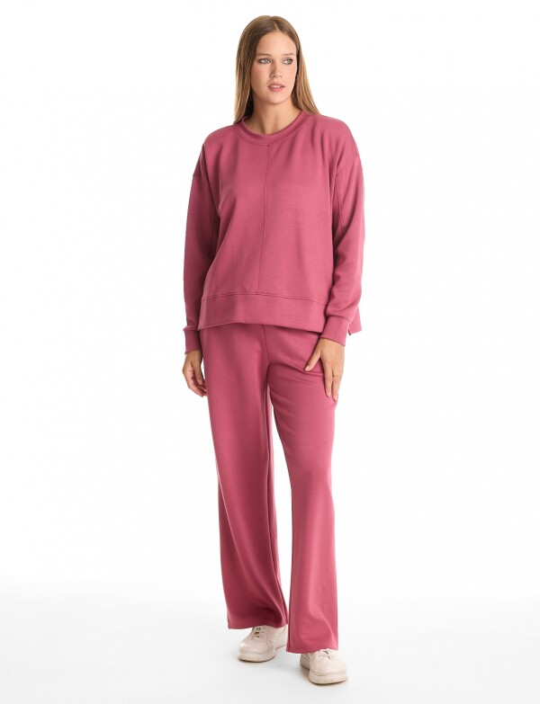 Buzo Pespuntes ROSA OSCURO