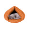 Cueva Cama Peluche Para Gatos Perros Mediano Color naranja