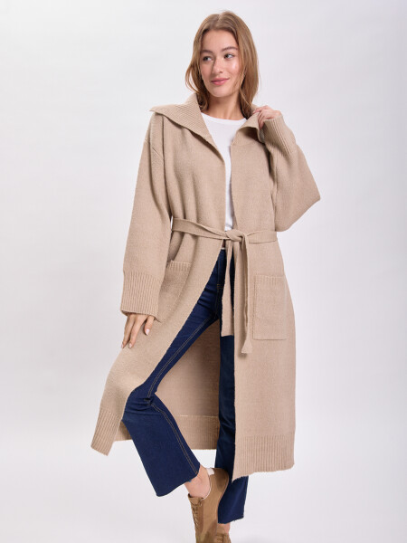 Cardigan punto Beige