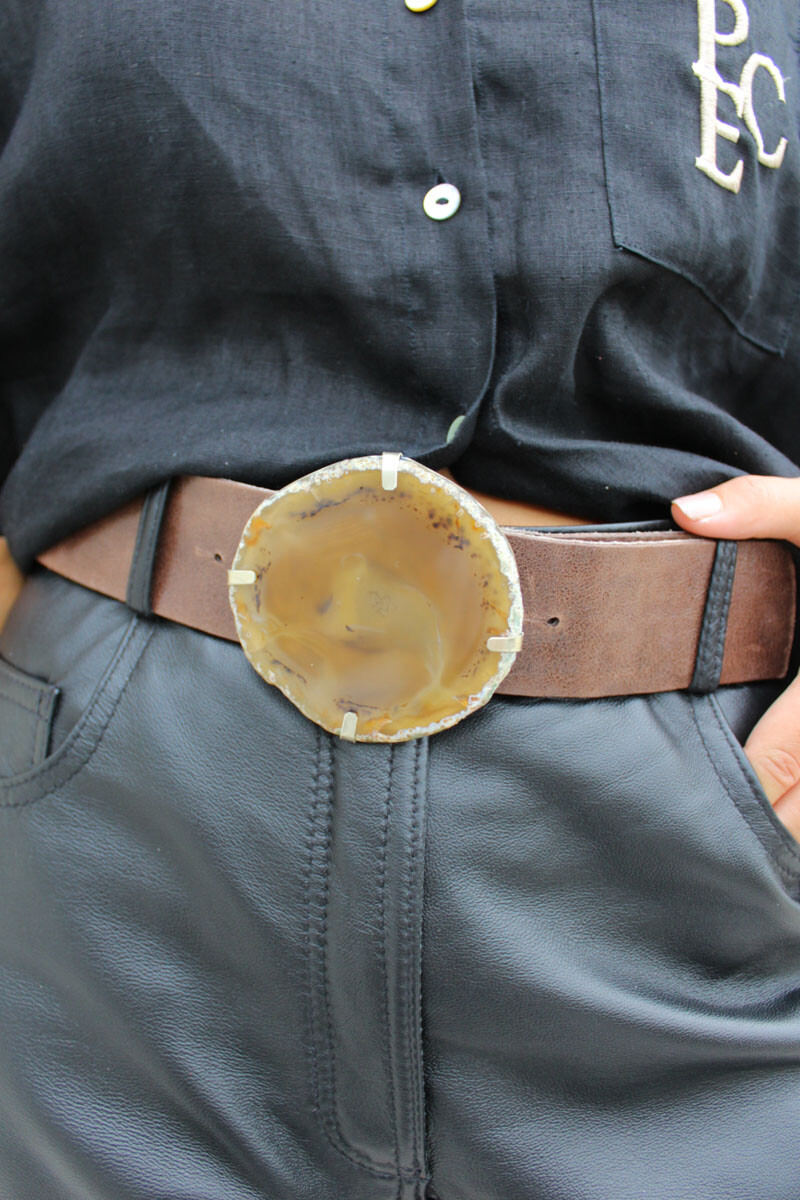 Cinto piedra reversible Crocco taupe
