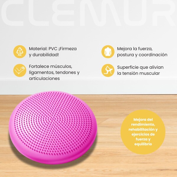 Disco Rosa De Balance Y Equilibrio Bosu Entrenamiento + Inflador De Mano DBA001 Disco Rosa De Balance Y Equilibrio Bosu Entrenamiento + Inflador De Mano DBA001