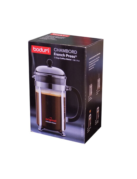 CAFETERA 1LT 8 TAZAS ACERO/NEGRO CHAMBORD BODUM CAFETERA 1LT 8 TAZAS ACERO/NEGRO CHAMBORD BODUM