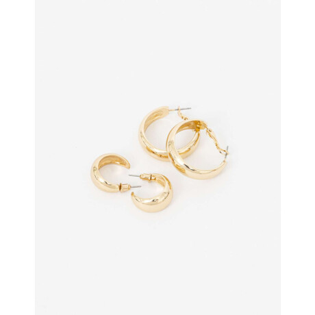 Set De Argollas Bold Dorado