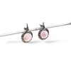 Caravanas colgantes circulos rosa - Plata 925 -Zirconia rosa -CA3924 conpiedra