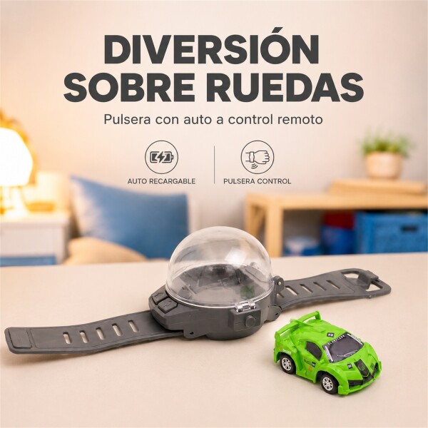 Auto a Control Remoto con Pulsera y Cápsula de Guardado Verde 1