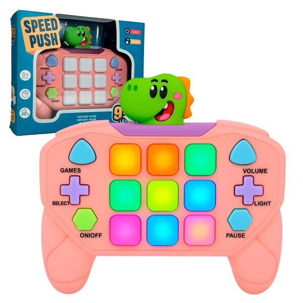 Joystick Consola Interactiva 15 Botones Con Luces Y Sonido DINO ROSA