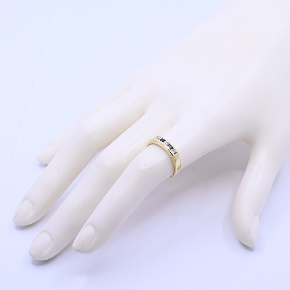 Anillo medio sin fin oro 18k zafiros y brillantes Anillo medio sin fin oro 18k zafiros y brillantes