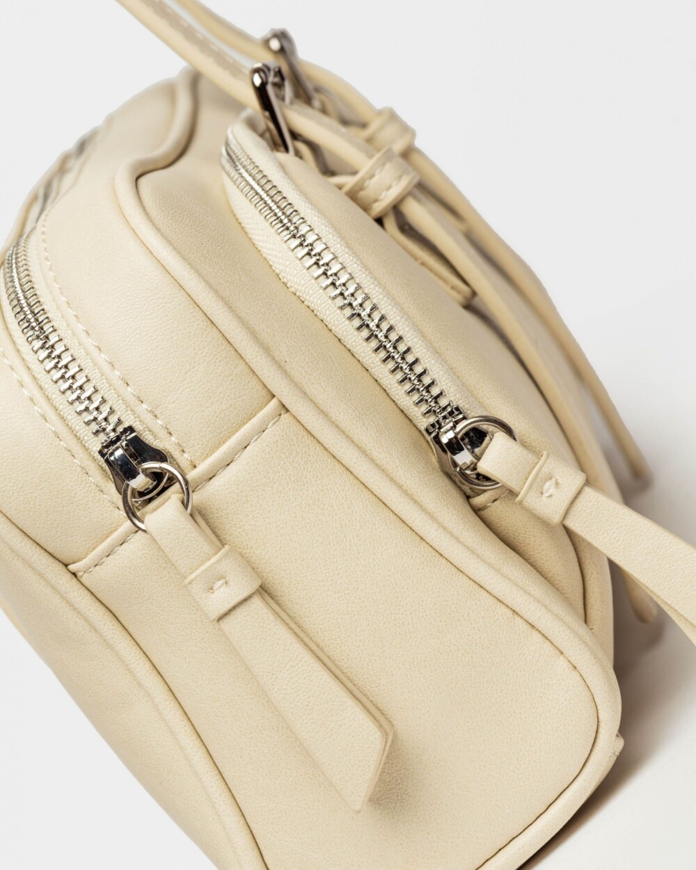 Cartera al hombro Lagoon en efecto cuero liso Natural