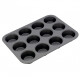 Molde x12 para muffin antiadherente 35x26,5X3 cm GRIS OSCURO