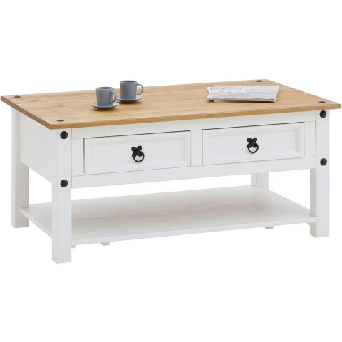 MESA DE LIVING 2 CAJONES CERA BLANCO P898 MESA DE LIVING 2 CAJONES CERA BLANCO P898