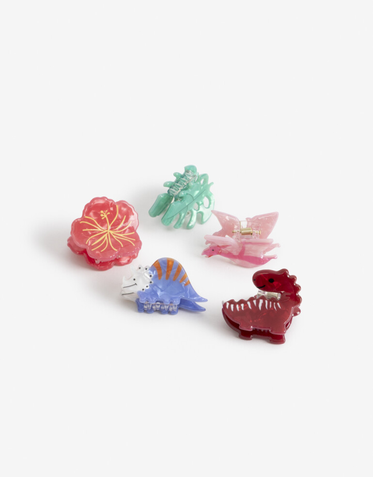 Broches Sets Acrilico Set De Mini Broches Dinosaurios - Combinacion Multicolor