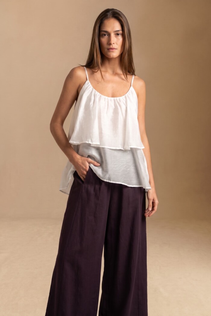 Top Con Volado Nácar