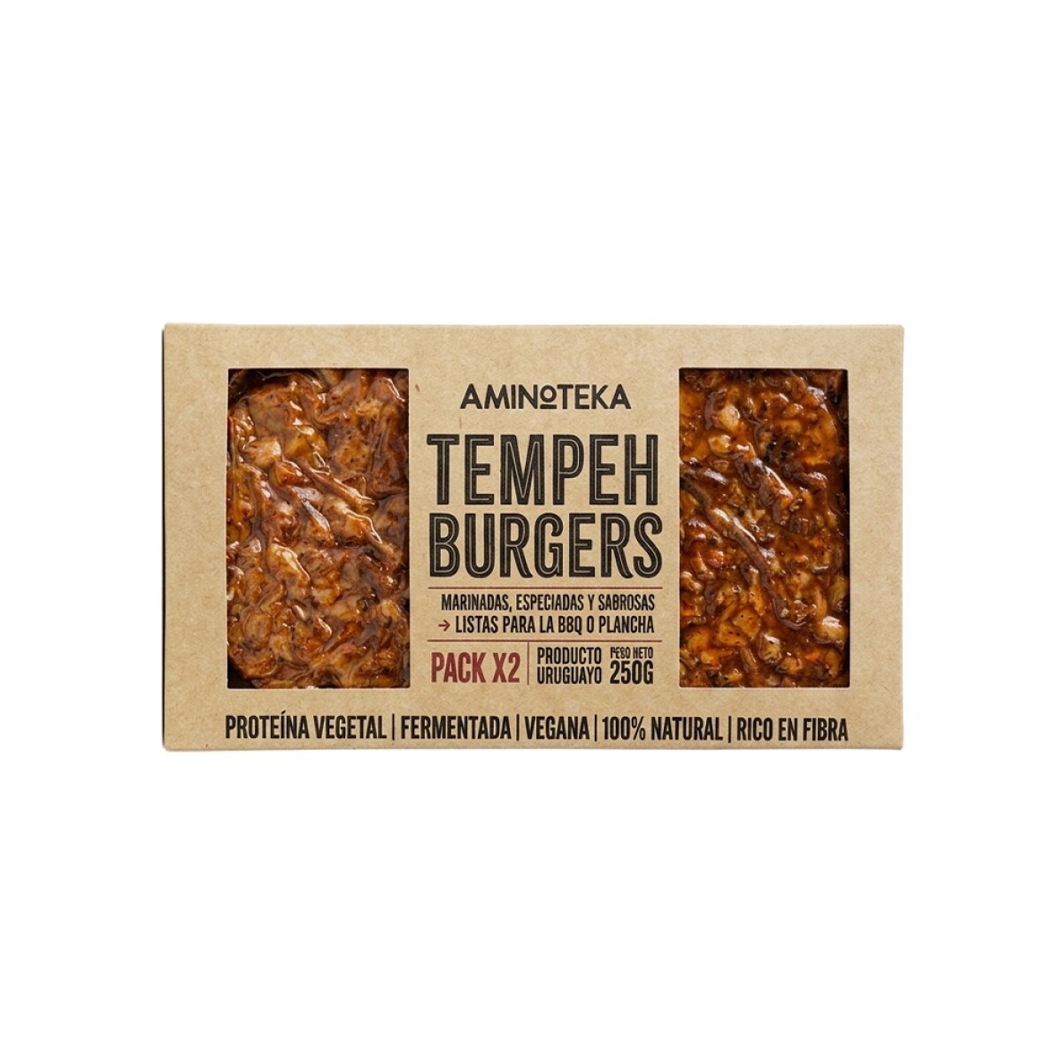 Tempeh burger spicy BBQ Aminoteka 