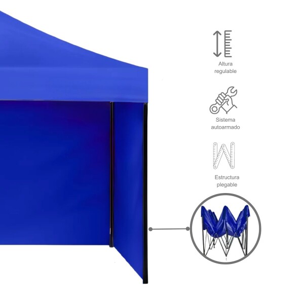 Gazebo Plegable con Paredes 3x3 Para Playa o Jardín Autoarmable Color Azul Gazebo Plegable con Paredes 3x3 Para Playa o Jardín Autoarmable Color Azul