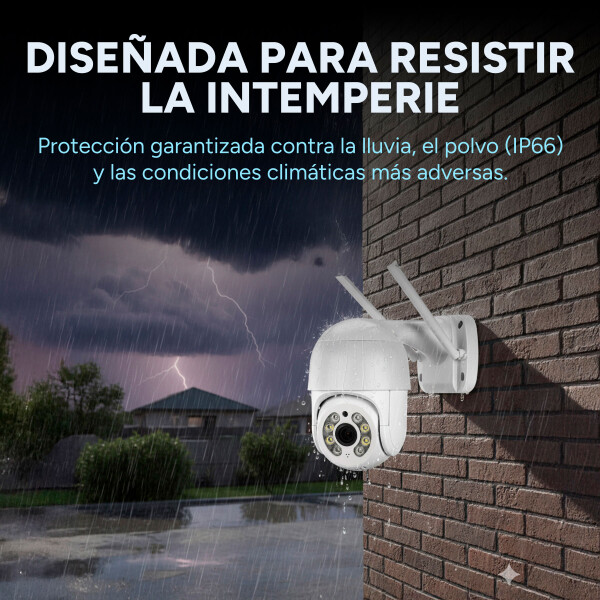 Cámara Seguridad WiFi 1080P Exterior Ip66 Inalambrica Noche Color Blanco