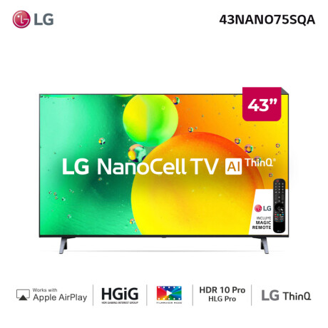 Smart TV LG 43" NANOCALL 4K 43NANO75SQA AI Smart TV LG 43" NANOCALL 4K 43NANO75SQA AI