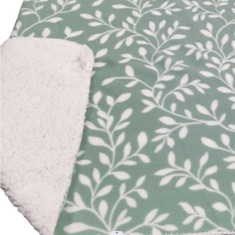 Frazada con Corderito 2 PLAZA Home Class 200 x 240 cm HOJAS VERDES