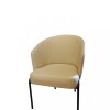 BUTACA RESPALDO CURVO 60x62x79 PATAS HIERRO NEGRO - TAPIZADA PU COLOR PERLA BUTACA RESPALDO CURVO 60x62x79 PATAS HIERRO NEGRO - TAPIZADA PU COLOR PERLA