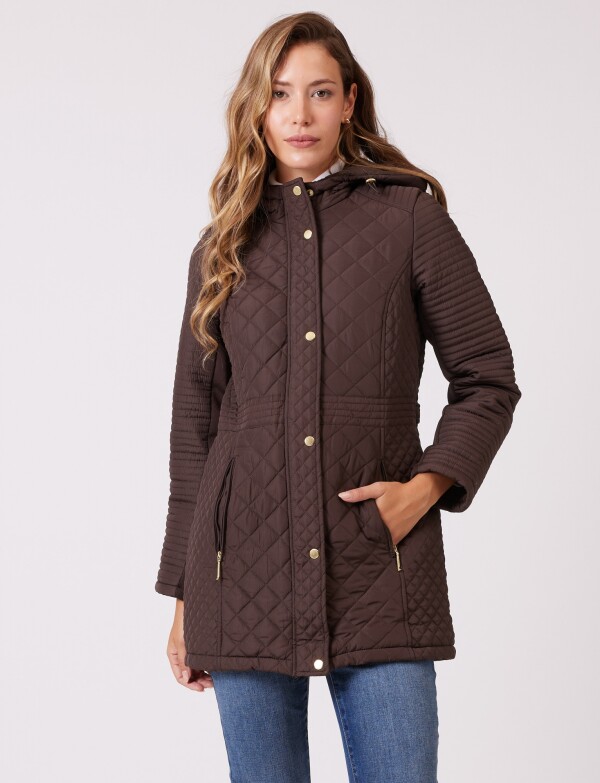 Campera Matelassé & Capucha MARRON
