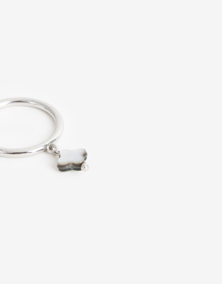 Anillos Chicos Perlas Anillo Nácar. - Plateado Rodio