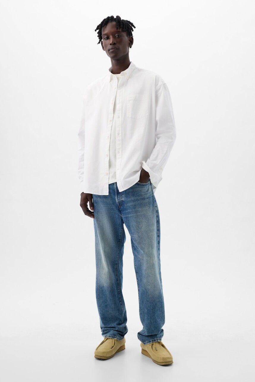 Camisa Oxford Big Shirt Hombre Optic White V6