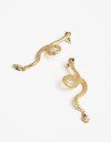 Aros Colgantes Largos Metal Aros Colgantes Snake - Dorado Oro Amarillo
