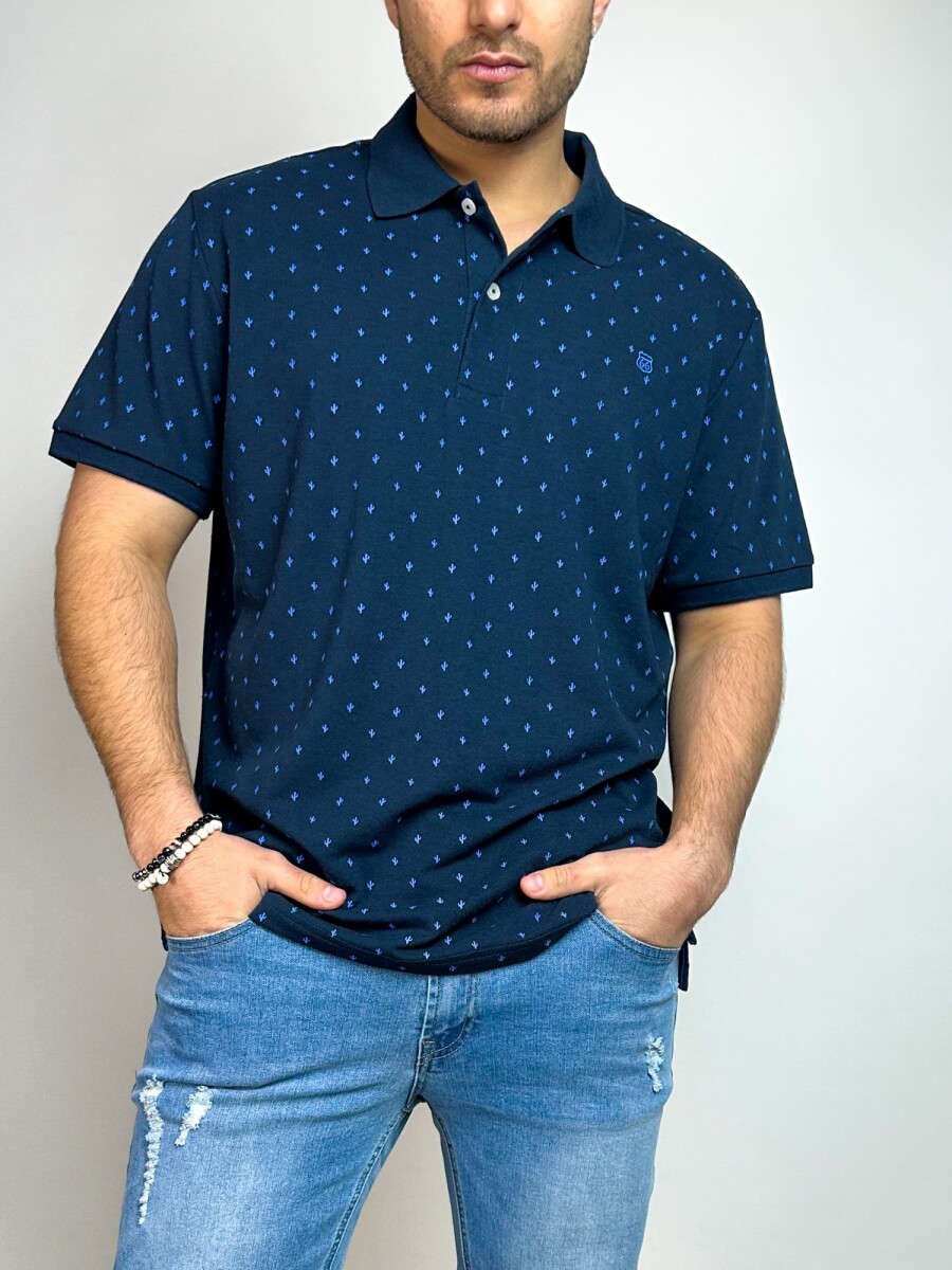 Polo estampada Galvan - Azul 