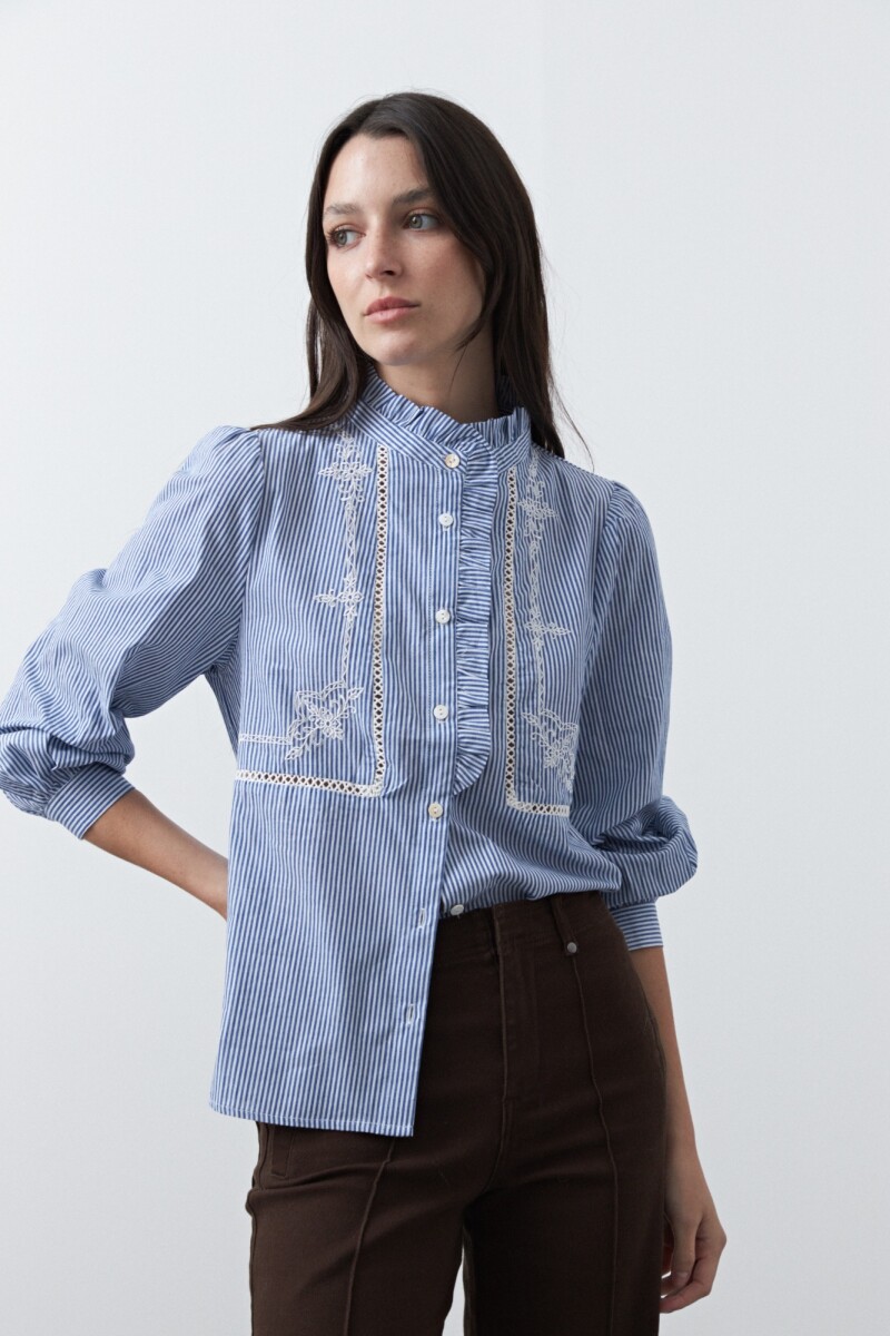 CAMISA SONO Blanco/Azul