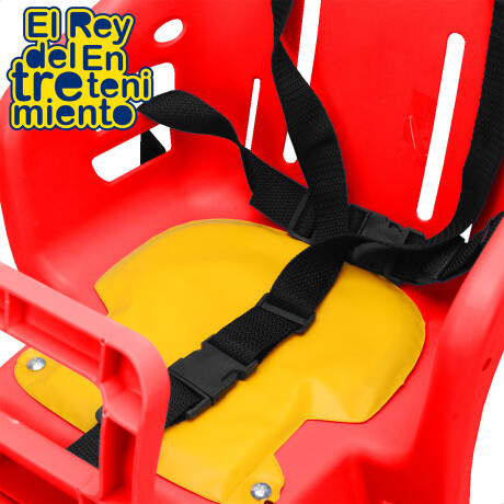 Silla Asiento Trasero P/ Bicicleta Bebe Niño Cinturón Rojo