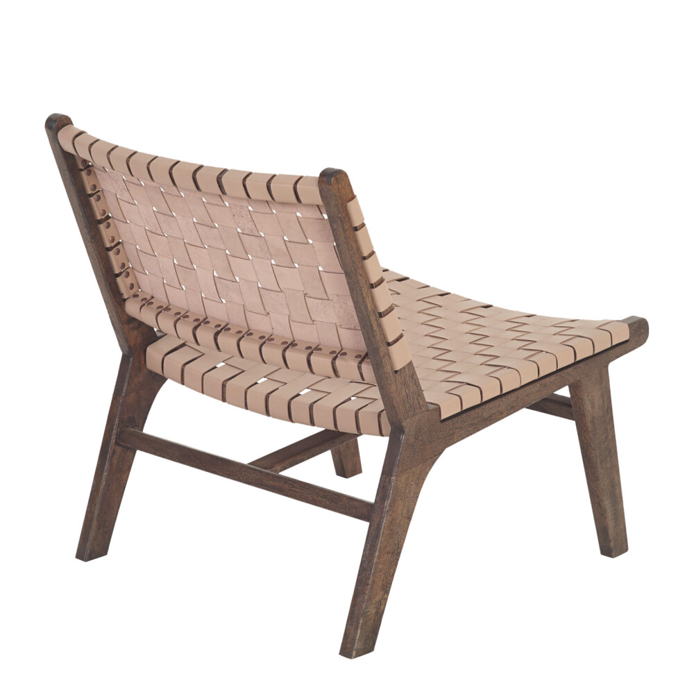 BUTACA CUERO-Y-MADERA MARRON KAIA TAUPE