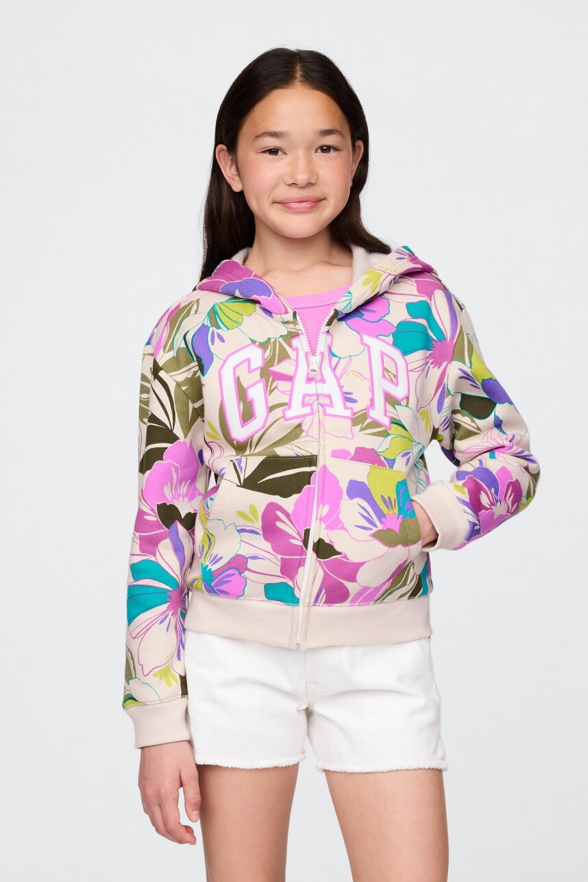 Canguro Con Cierre Logo Gap Sin Felpa Niña Sp Floral Logo