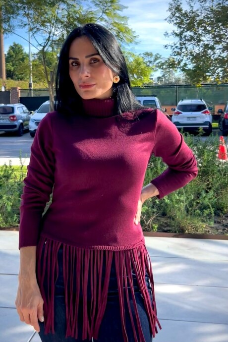 Buzo con flecos Fatima Bordeaux