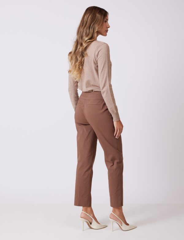 Pantalon Slim MARRON