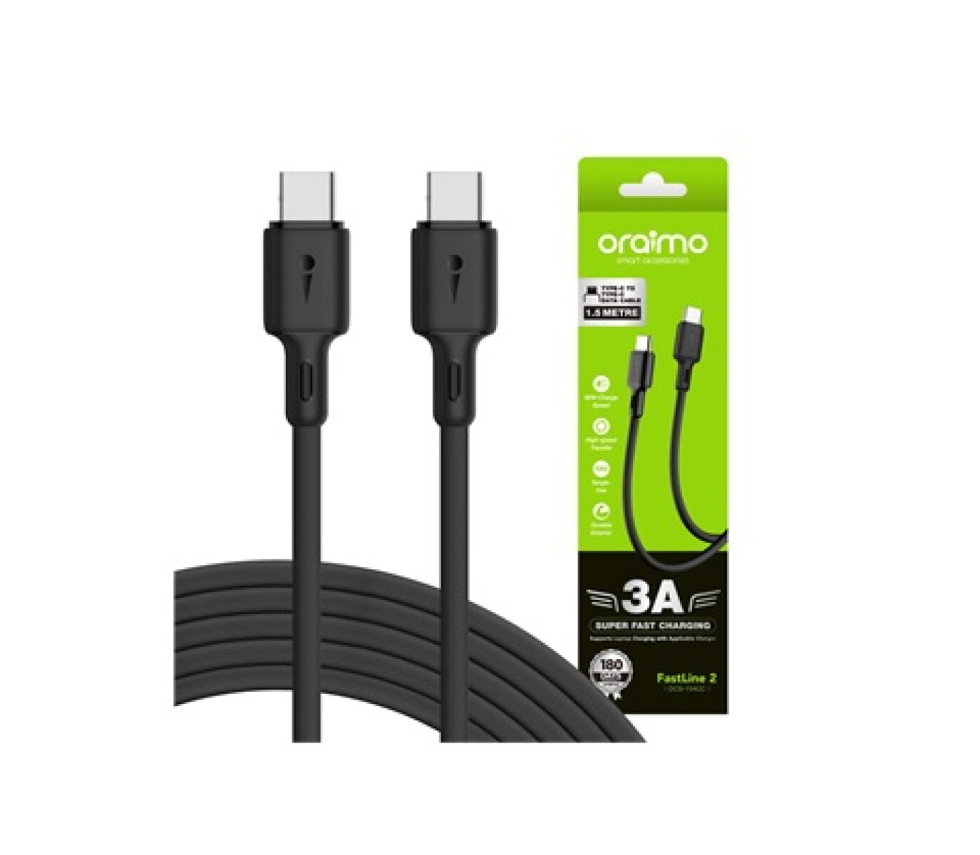 CABLE ORAIMO FAST LINE TIPO C A TIPO C 3A 1,5MTS 