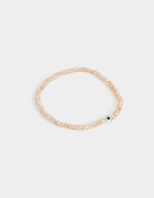 Pulseras Elásticas Mostacillas Pulsera Elástica Ojo Turco - Rosa Viejo
